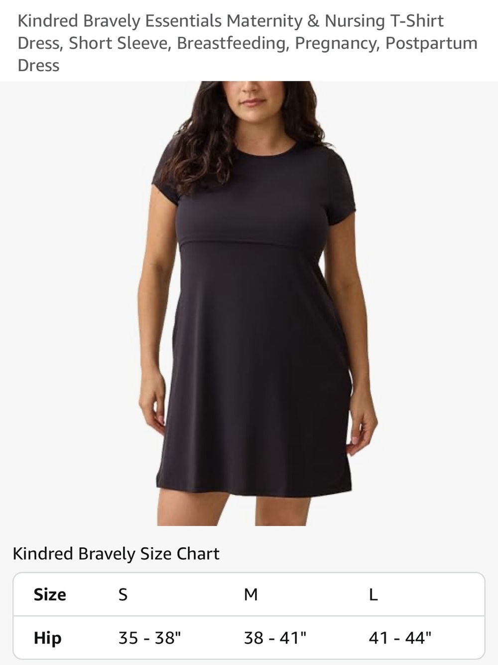 Kindred Bravely Black Maternity & Nursing T-Shirt Dress